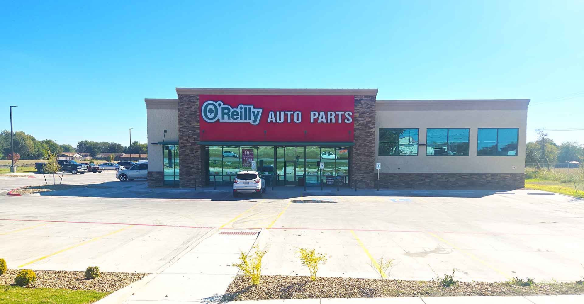 O Reilly Auto Parts store built by Sword Construction in Killeen, Texas