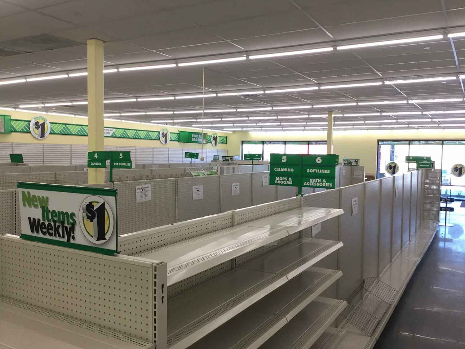 Dollar Tree interior finish-out by Sword Construction in League City, Texas